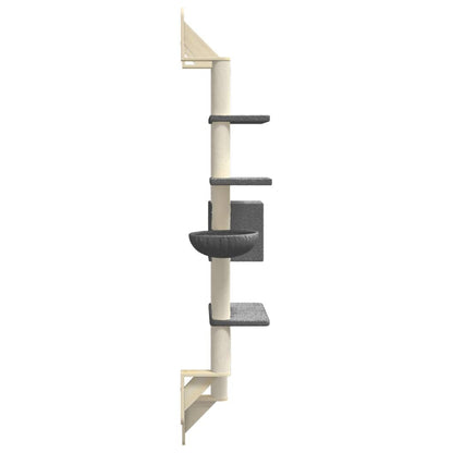Vidaxl Árbol Rascador Para Gatos De Pared Gris Oscuro 180 Cm_4