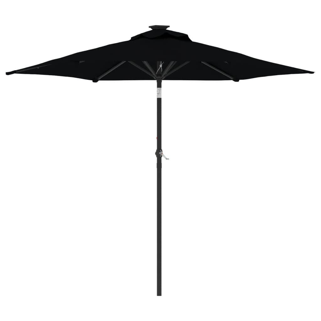 Vidaxl Sombrilla De Jardín Con Poste De Acero Negro 225x225x212 Cm_0