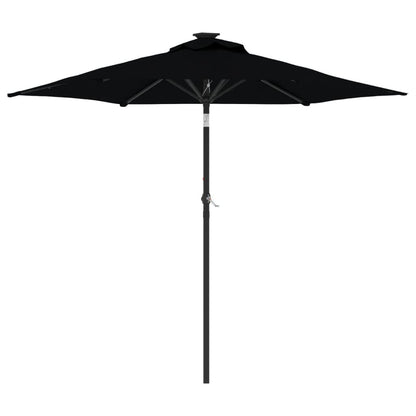 Vidaxl Sombrilla De Jardín Con Poste De Acero Negro 225x225x212 Cm_0