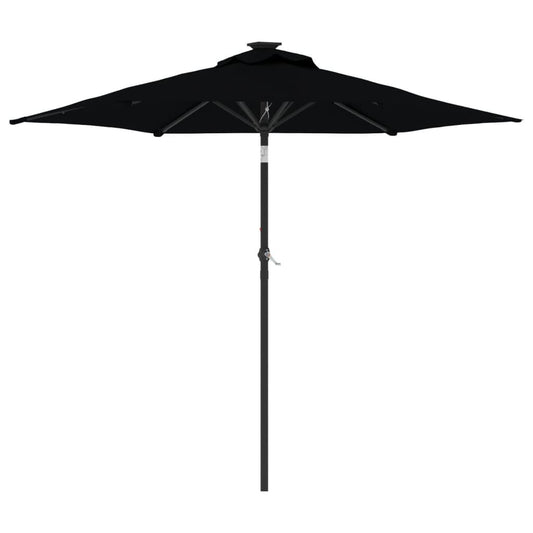 Vidaxl Sombrilla De Jardín Con Poste De Acero Negro 225x225x212 Cm_0
