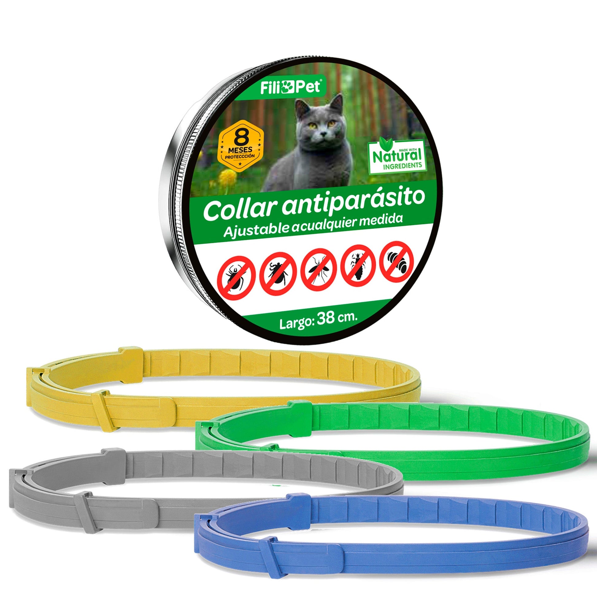 Collar Antiparasitos Para Gato Amarillo_0