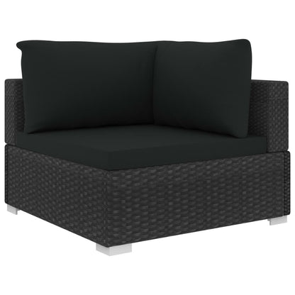 Vidaxl Set De Muebles De Jardín 9 Pzas Y Cojines Ratán Sintético Negro_3