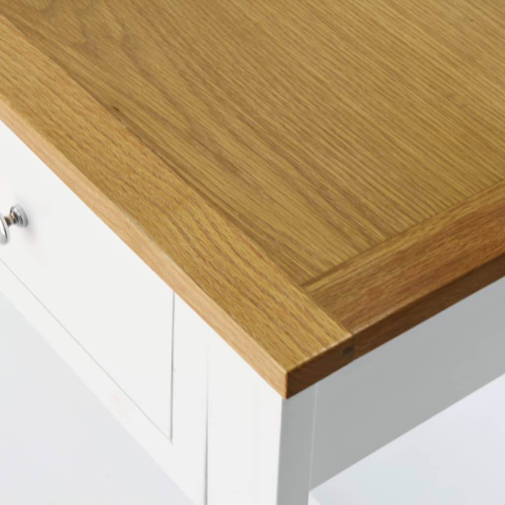 Mesa Consola De Madera De Roble Maciza 118x35x77 Cm_3