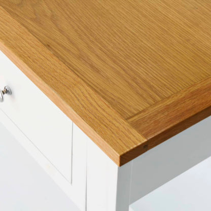 Mesa Consola De Madera De Roble Maciza 118x35x77 Cm_3