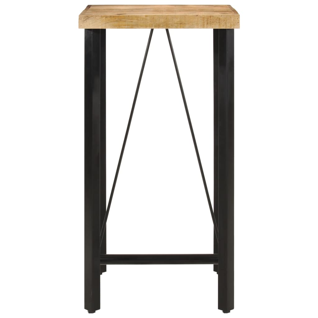Mesa Alta De Hierro Y Madera Maciza De Mango 55x55x107 Cm_0