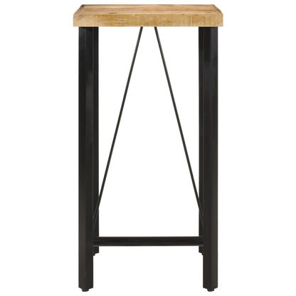 Mesa Alta De Hierro Y Madera Maciza De Mango 55x55x107 Cm_0