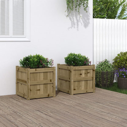 Jardineras De Exterior 2 Unidades Madera Impregnada De Pino_1
