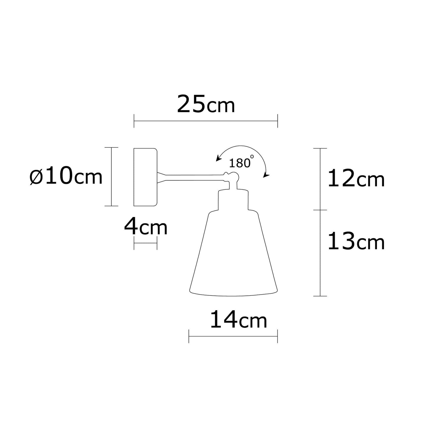 Aplique De Pared, Metal , Blanco, 14x14x25, Casquillo E 27 Max 40 W_1