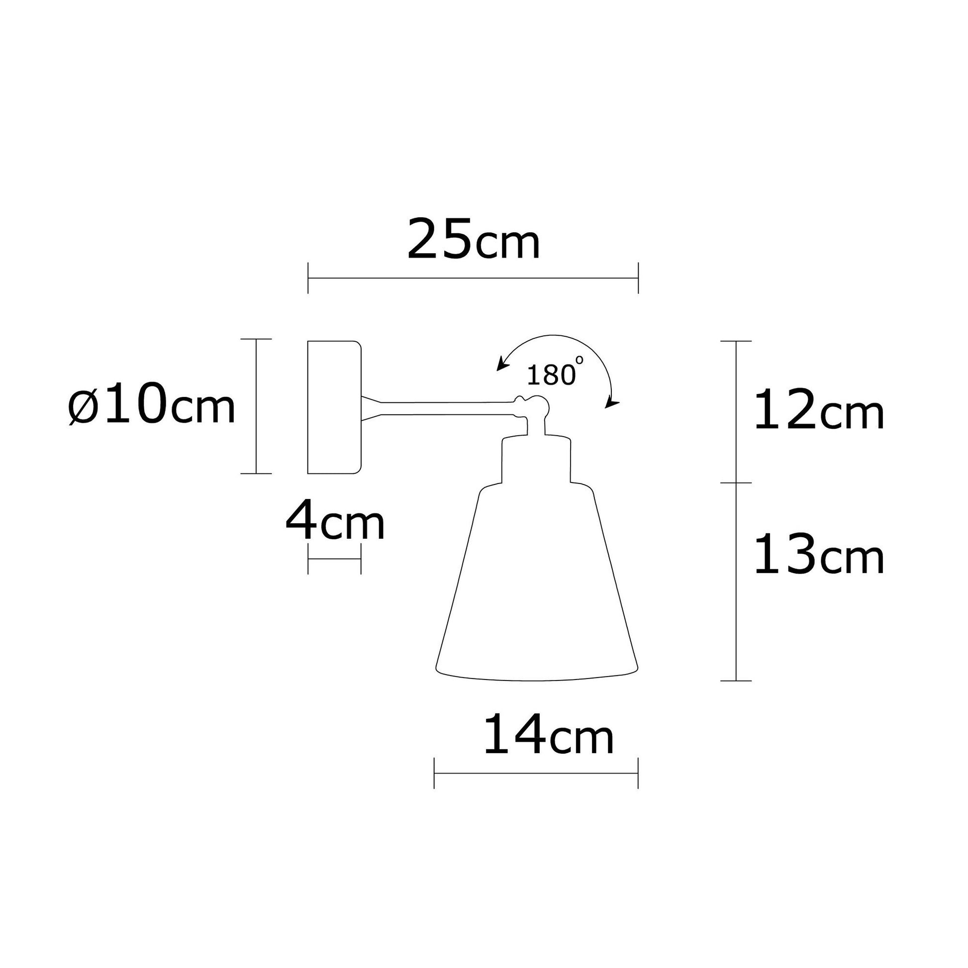 Aplique De Pared, Metal , Blanco, 14x14x25, Casquillo E 27 Max 40 W_1