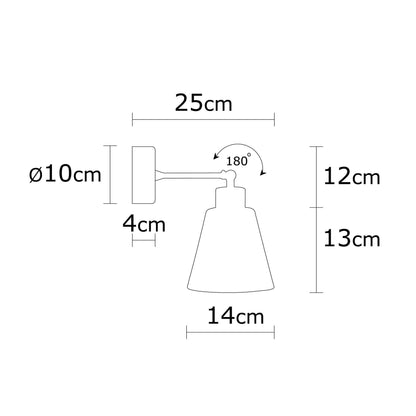Aplique De Pared, Metal , Blanco, 14x14x25, Casquillo E 27 Max 40 W_1