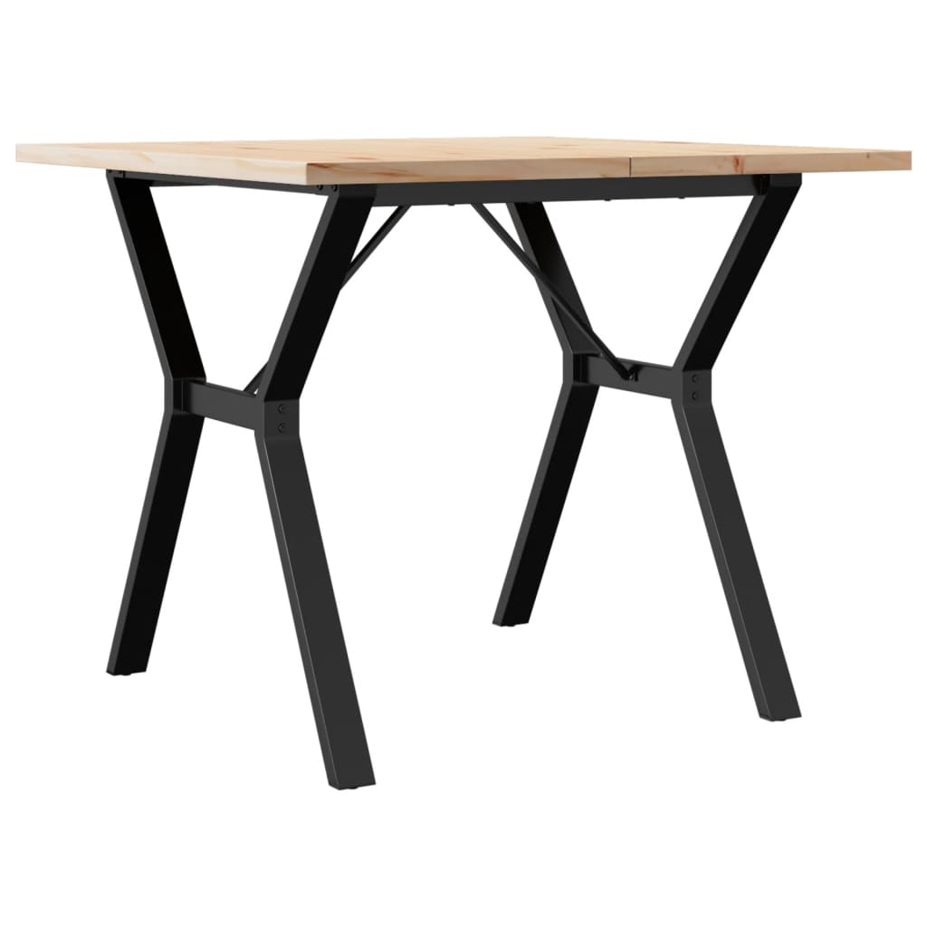 Mesa De Comedor Marco Y Madera Maciza Pino Y Acero 90x90x75,5cm_4