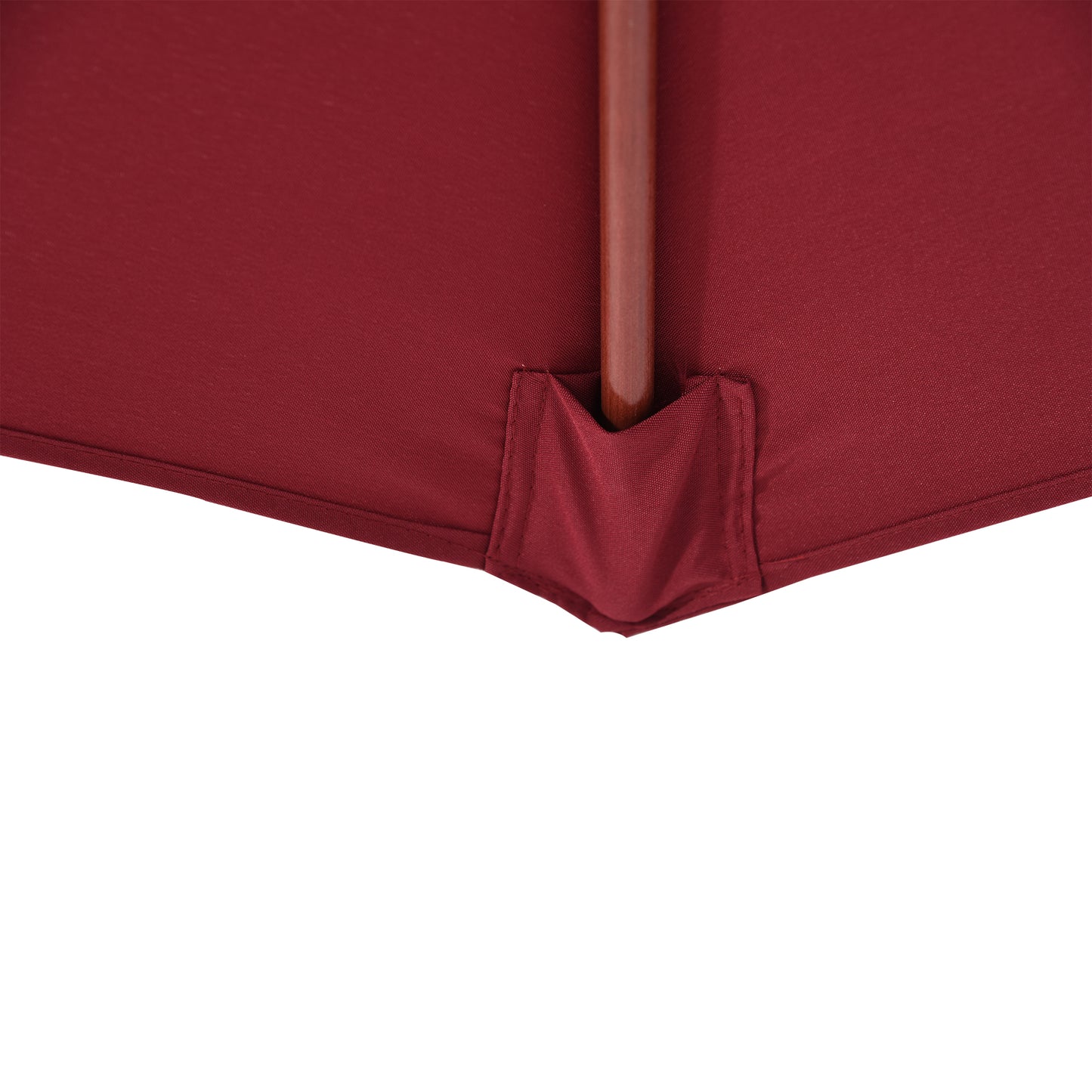 Outsunny Sombrilla De Madera Ajustable Ventilación Sistema Polea Ø257x253cm Rojo_3