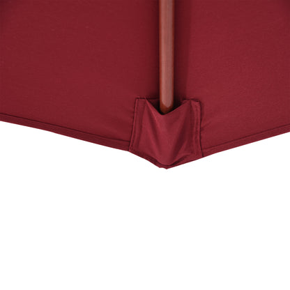 Outsunny Sombrilla De Madera Ajustable Ventilación Sistema Polea Ø257x253cm Rojo_3