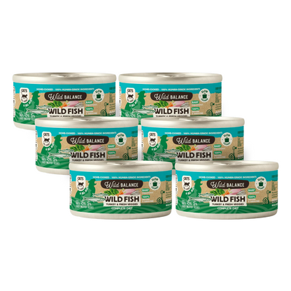 Pack Lata de Pescado y Pavo BARF para gatos 6 x 120 g Wild Balance