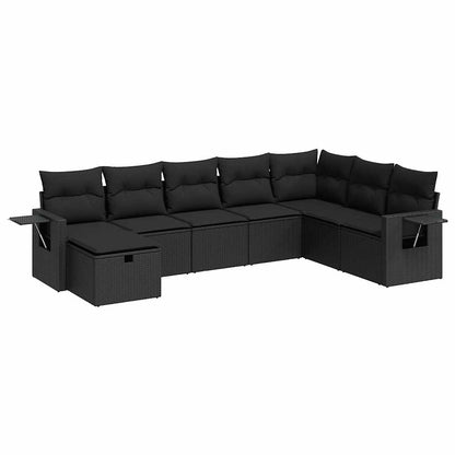 Set De Sofás De Jardín Y Cojines 8 Piezas Ratán Sintético Negro / Vetonek_3