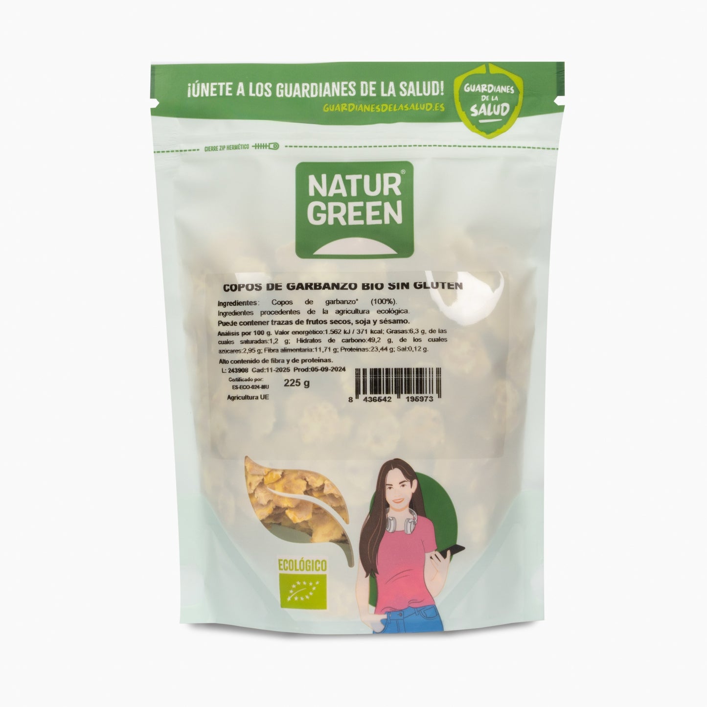 Copos de Garbanzo BIO Naturgreen 225 g
