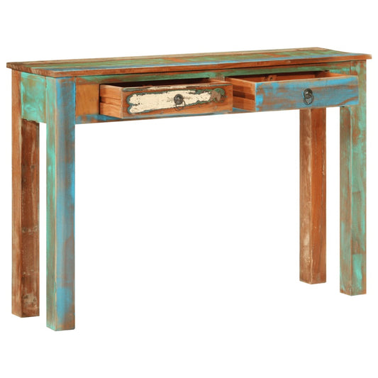 Mesa Consola Madera Maciza Reciclada 110x30x75 Cm_0