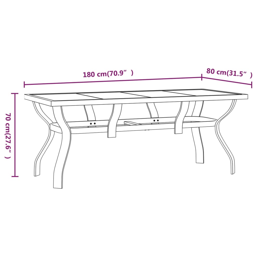 Juego De Comedor Para Jardín 5 Piezas Negro / Vetonek_2