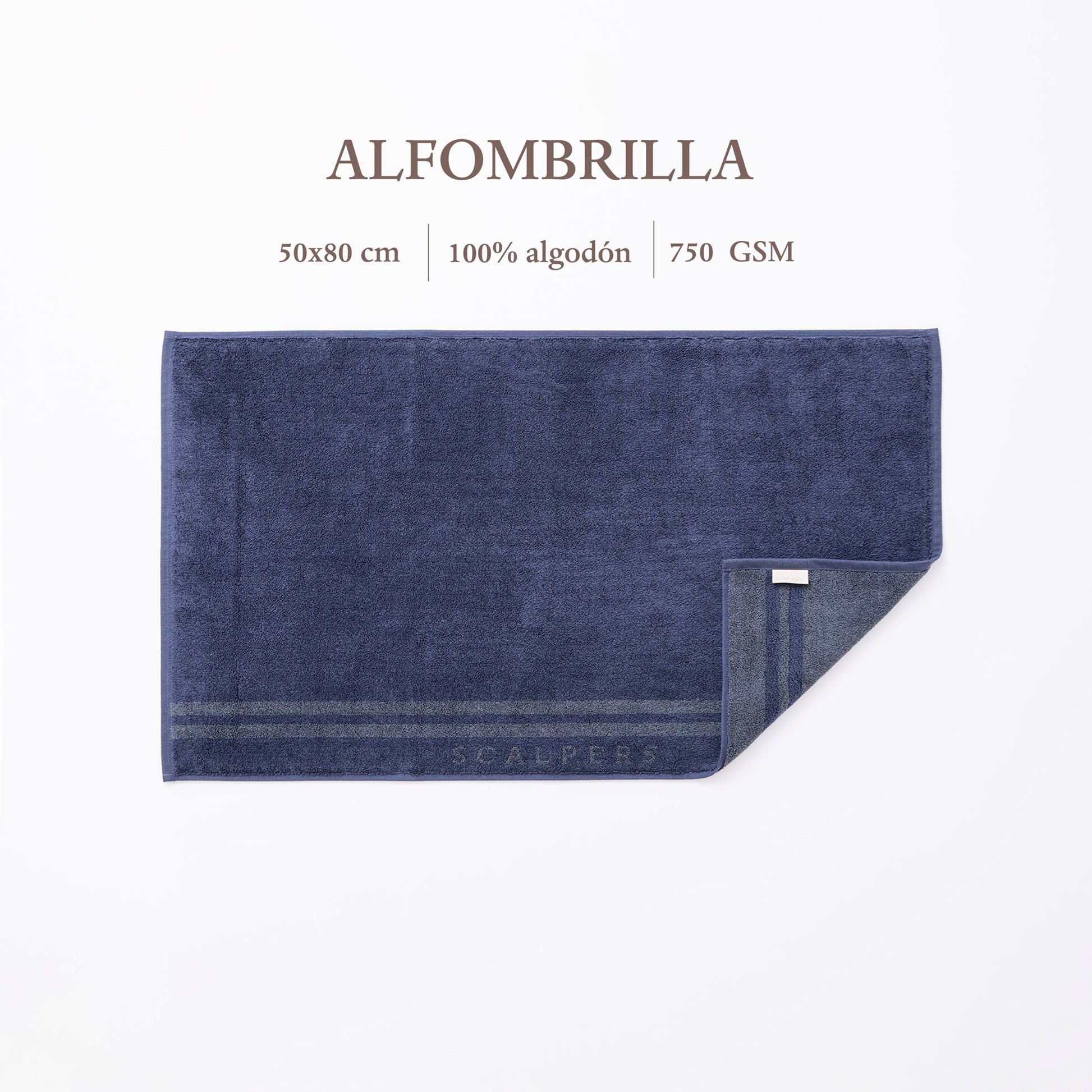 Alfombrilla De Baño 50x80cm En Algodón Azul Navy Con Rayas Scalpers Home_1