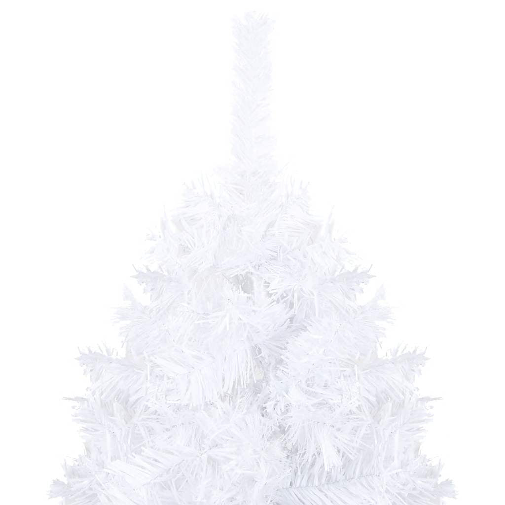 Vidaxl Árbol De Navidad Preiluminado Con Luces Y Bolas Blanco 120 Cm_1