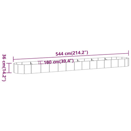 Jardinera Arriate Acero Galvanizado Plata 544x100x36 Cm_5