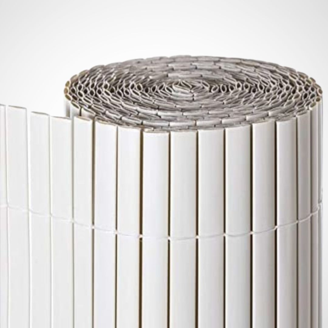 Cañizo Pvc Doble Cara| 1x3 M| Color Blanco| Lamas 11 Mm| Composición 100% Pvc| Bridas Sujeción Incluidas_0