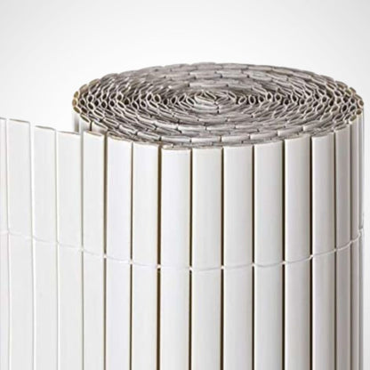 Cañizo Pvc Doble Cara| 1x3 M| Color Blanco| Lamas 11 Mm| Composición 100% Pvc| Bridas Sujeción Incluidas_0