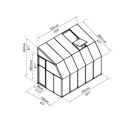 Pérgola adosada cerrada sunroom 324x200 cm