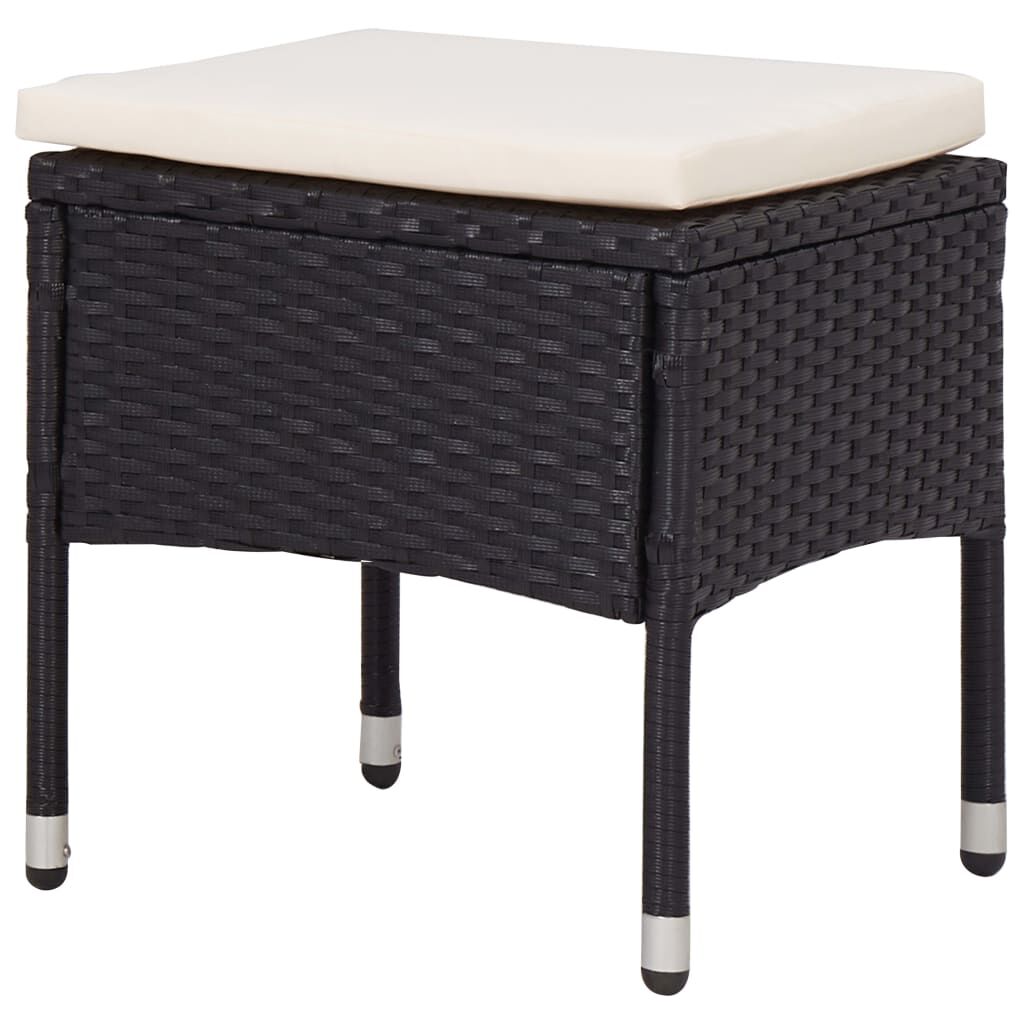 Vidaxl Muebles De Jardín 5 Piezas Ratán Sintético Y Vidrio Negro_3