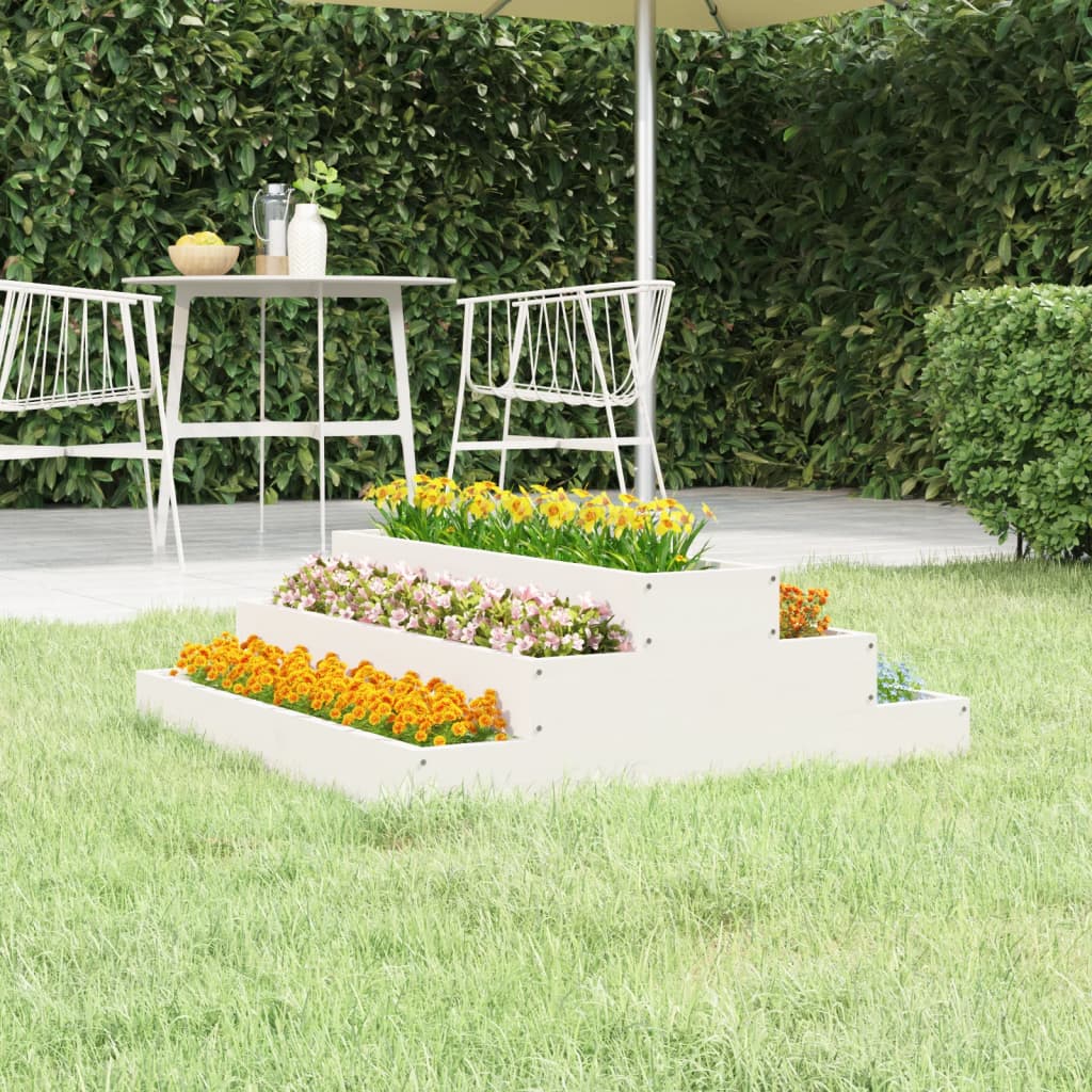 Jardinera De Madera Maciza De Pino Blanco 80x80x27 Cm_1