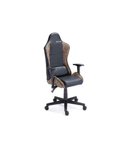 Sillón Gamer Giratorio Y Reclinable Jordan Tapizado En Símil Piel Negro/leopardo, 123-133 Cm(alto)70 Cm(ancho)70 Cm(largo)_0