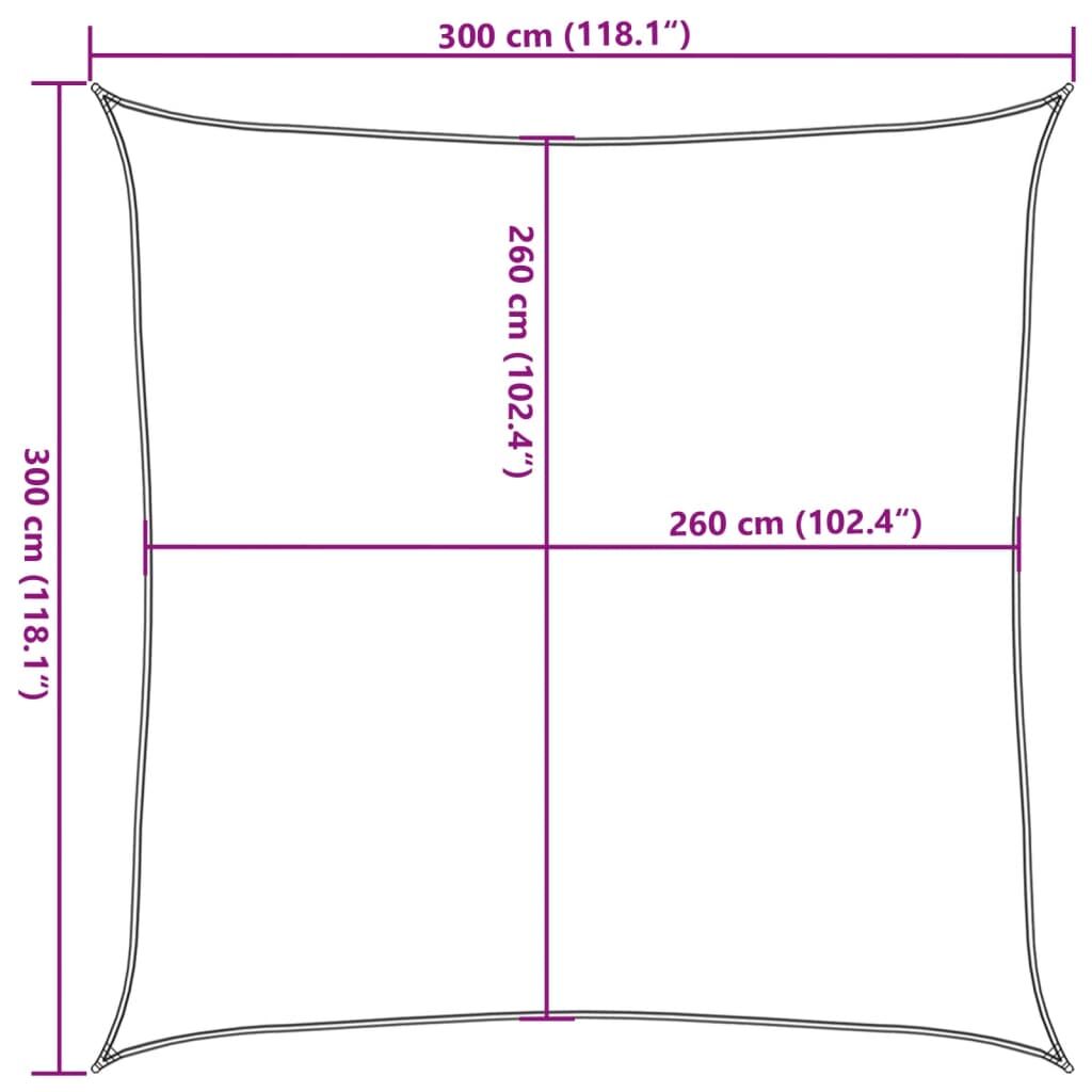 Vidaxl Toldo De Vela Poliéster Oxford 100% Gris Claro 3x3 M_2