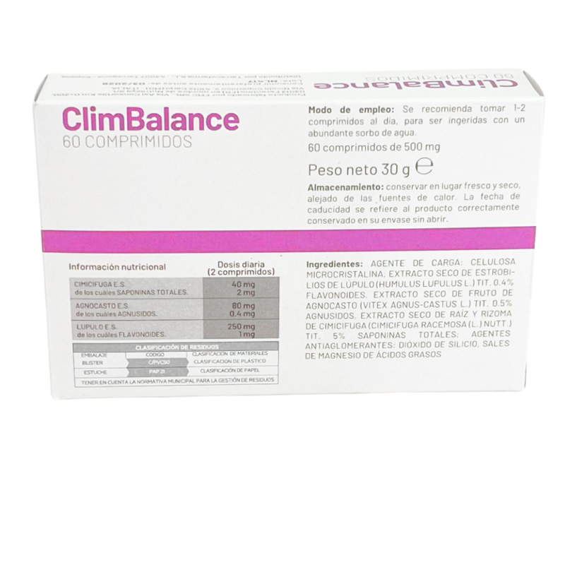 Climbalance 60 Comprimidos | Alivio Natural Para Menopausia Y Spm