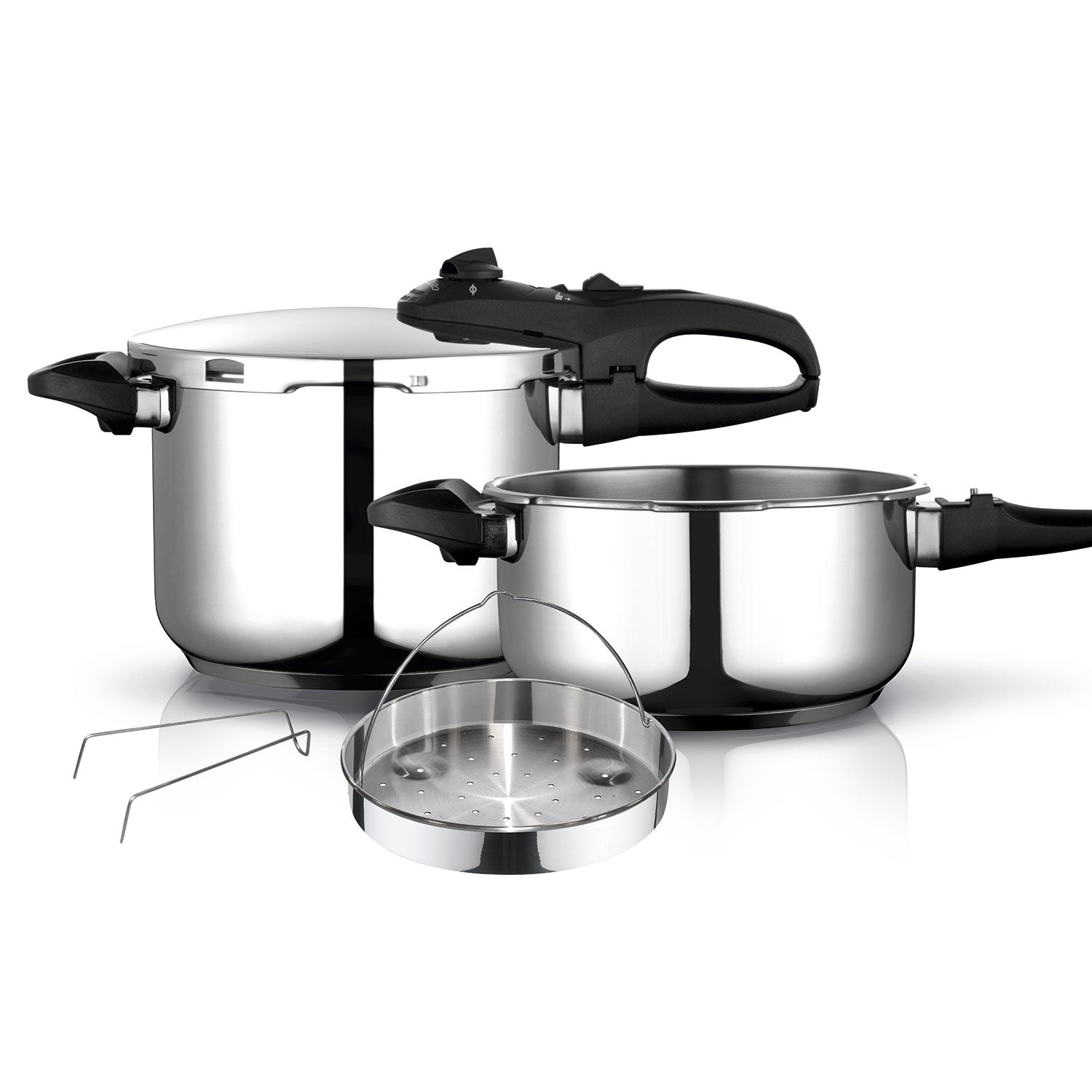 Olla A Presión 6 + 4 Litros, Inducción, Express Super Rápida, Acero Inox. 18/10, Todas Cocinas Fagor Duo 6/4 Plata_0