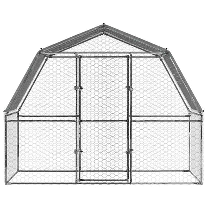 Vidaxl Gallinero Con Techo Y Puerta Acero Galvanizado Plateado_3