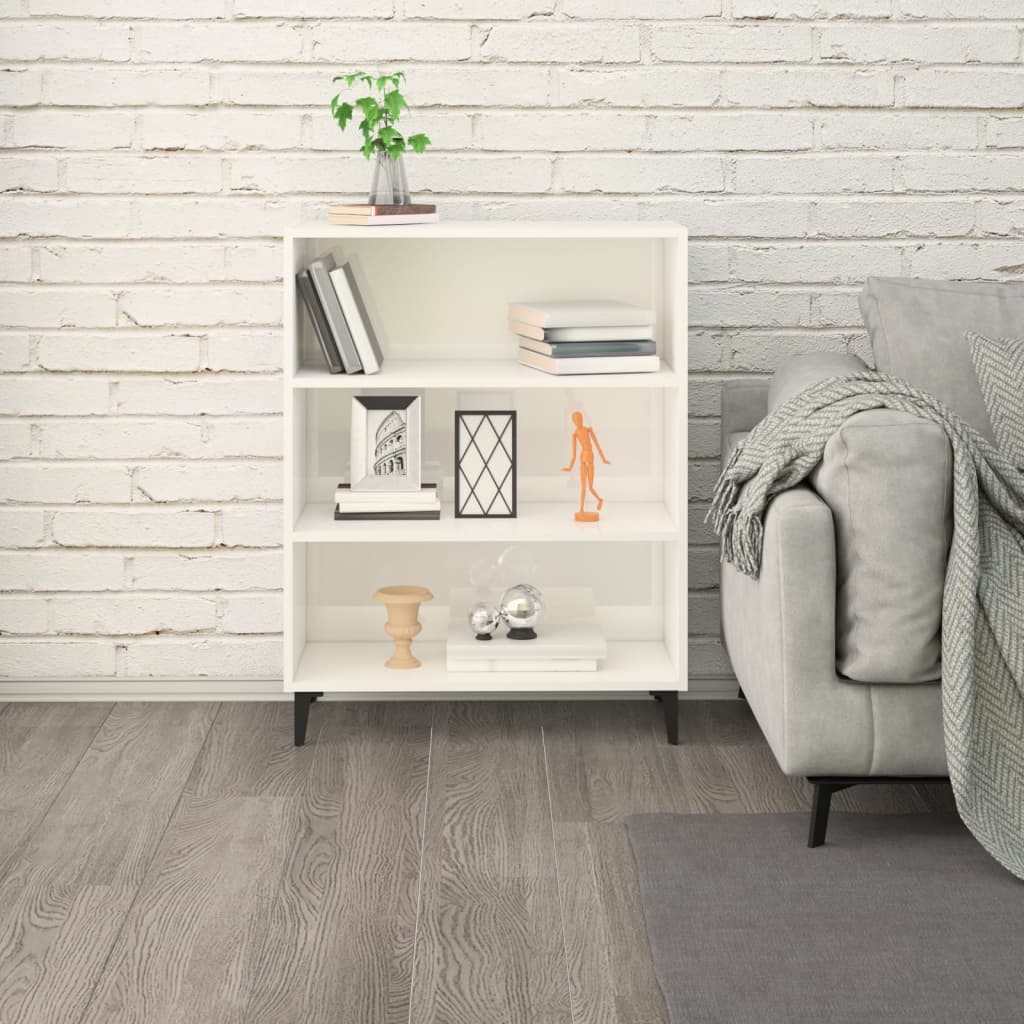 Aparador Madera Contrachapada Blanco Brillante 69,5x32,5x90 Cm / Vetonek_4