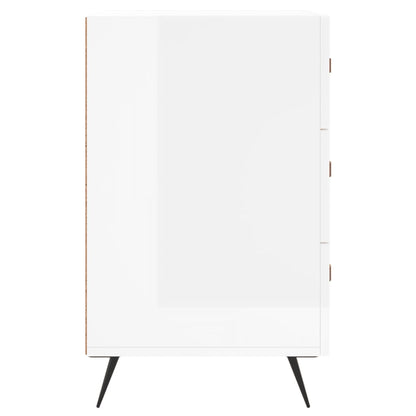 Mesita De Noche Madera De Ingeniería Blanco Brillo 40x40x66 Cm_4