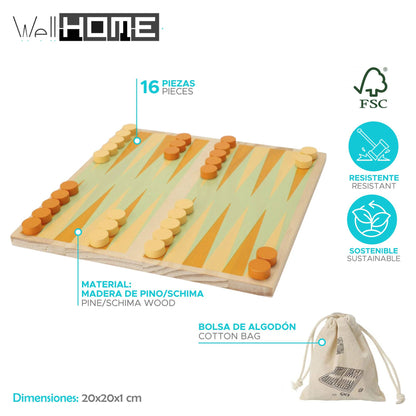 Well Home - Juego De Backgammon Con Bolsa De Algodón_1