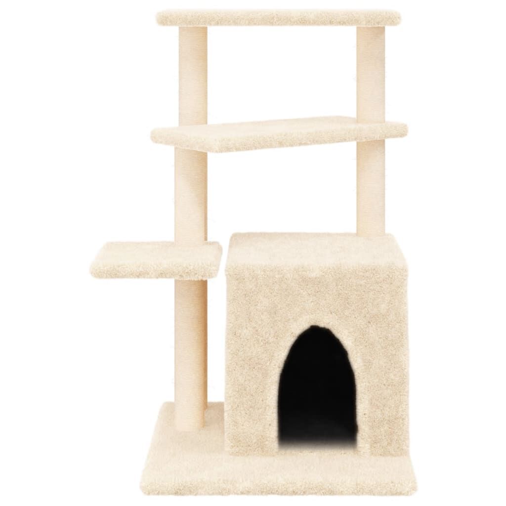 Vidaxl Rascador Para Gatos Con Postes De Sisal Color Crema 83,5 Cm_3