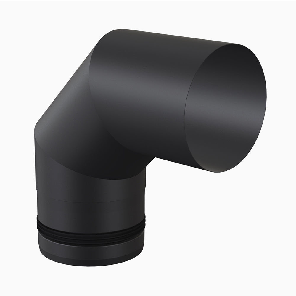 Codo 90º De Acero Inoxidable Para Estufa - Ø 80 Mm - Negro_0