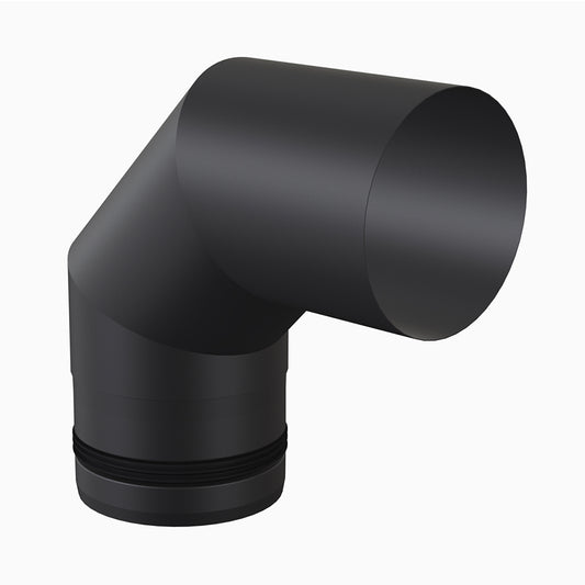 Codo 90º De Acero Inoxidable Para Estufa - Ø 80 Mm - Negro_0