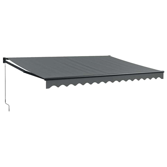 Toldo Retráctil Aluminio Y Tela Gris Antracita 4x3 M_0