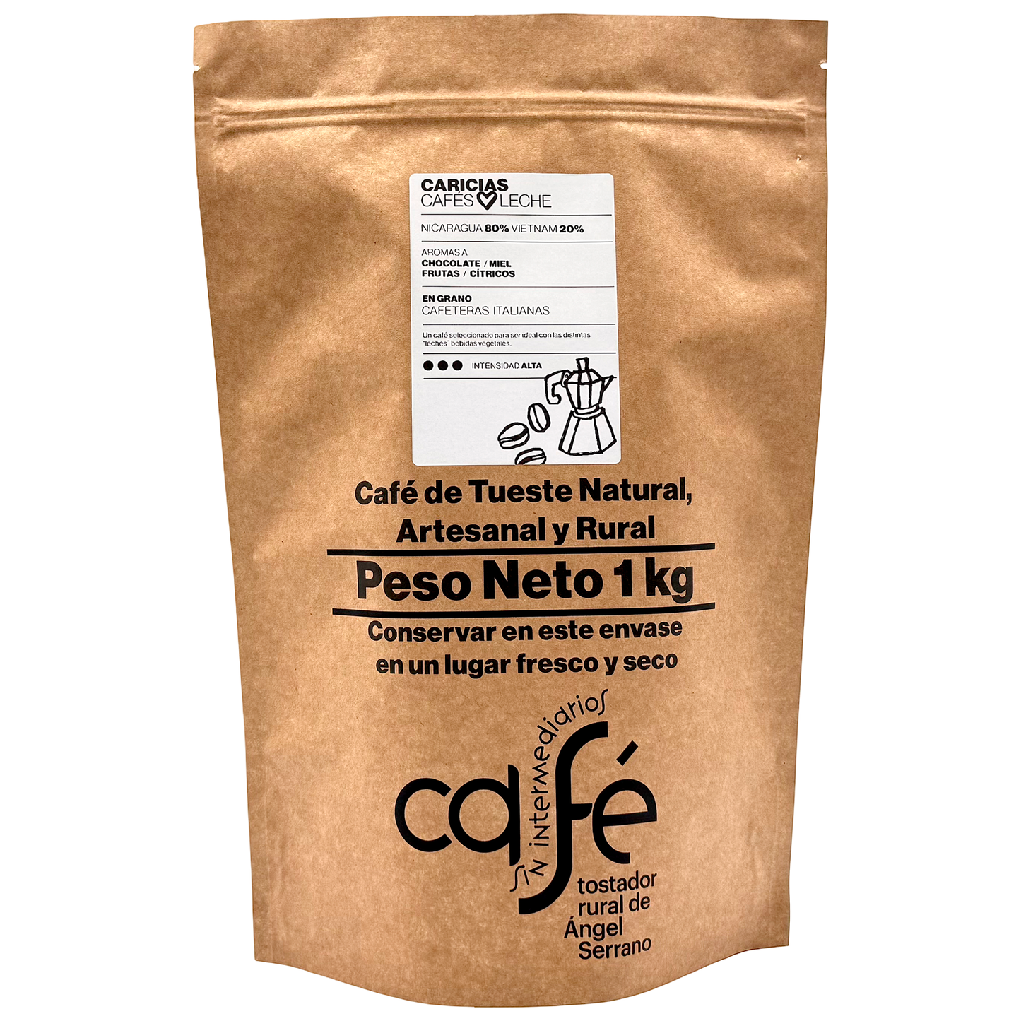 Cafe Sin Intermediarios Café Nicaragua Caricias En Grano Para Italiana (moka) 1 Kg_0