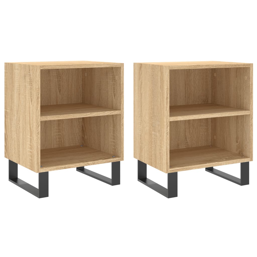 Mesitas Noche 2 Uds Madera Ingeniería Roble Sonoma 40x30x50 Cm_0