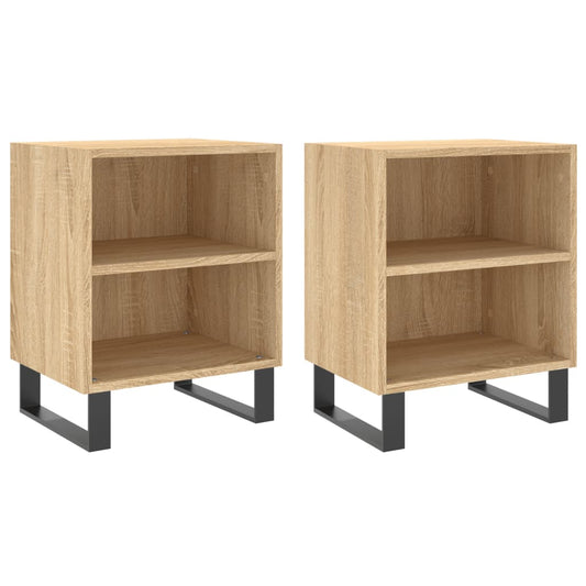 Mesitas Noche 2 Uds Madera Ingeniería Roble Sonoma 40x30x50 Cm_0