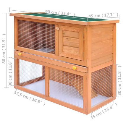 Vidaxl Casa De Animales Pequeños Jaula Conejera 1 Puerta Madera_2