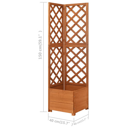 Jardinera De Enrejado De Esquina Madera Abeto 40x40x150 Cm_5