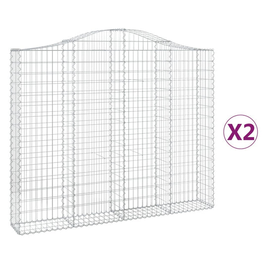 Cestas Gaviones 2 Uds Forma De Arco Hierro 200x30x160/180 Cm_0