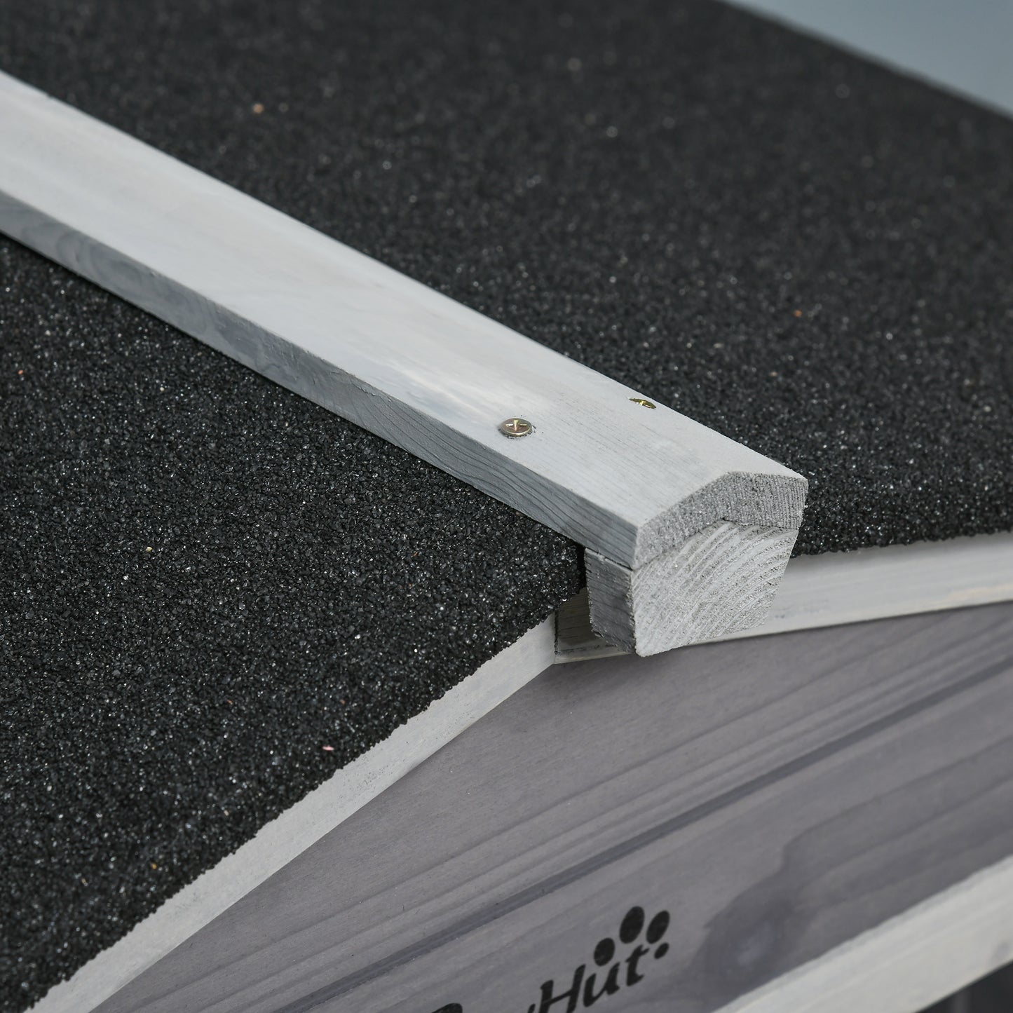 Pawhut Conejera De Madera 157,4x53x99,5 Cm Con Ruedas Techo Asfáltico Gris_4
