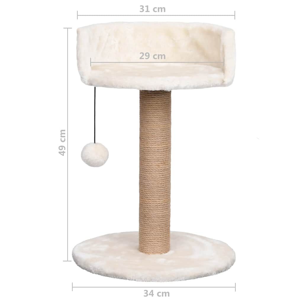 Vidaxl Árbol Para Gatos Con Poste Rascador Hierba Marina 49 Cm_2